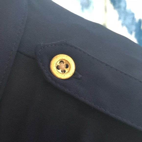 Navy blouse with gold buttons! - Picture 4 of 4